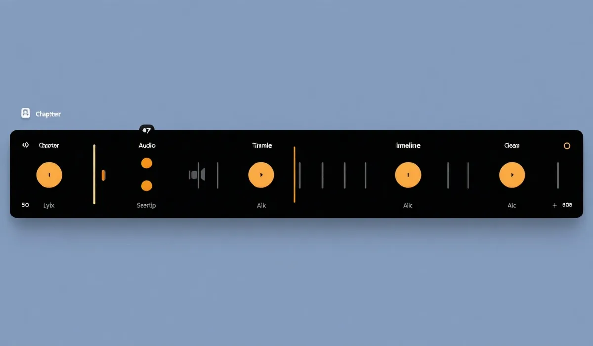 Dubhalo chapter editor showing podcast episode chapter markers on a timeline